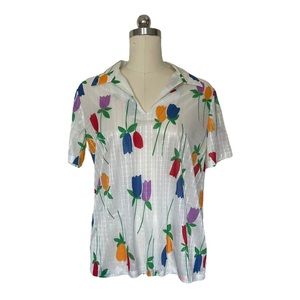 Vintage Tulip Patterned Top